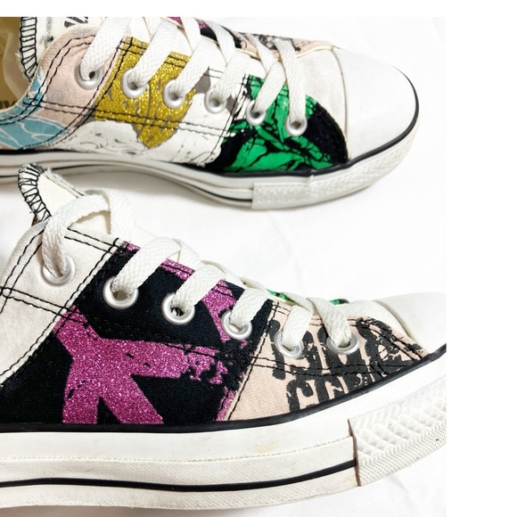Converse ALL star unicorn colorful metallic low top sneakers. Sz M6 W8 like new - Picture 10 of 15